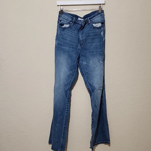 KanCan Women's Blue Flare & Wide Leg Jeans - Picture 1 of 10